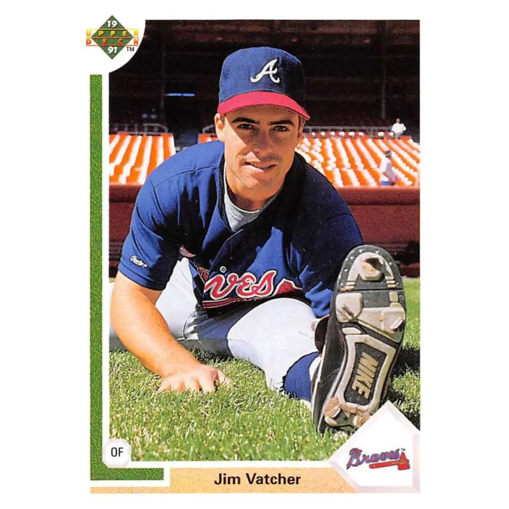 1991 Upper Deck #604 Jim Vatcher EX Excellent RC Rookie Atlanta Braves Baseball Card  Image 1