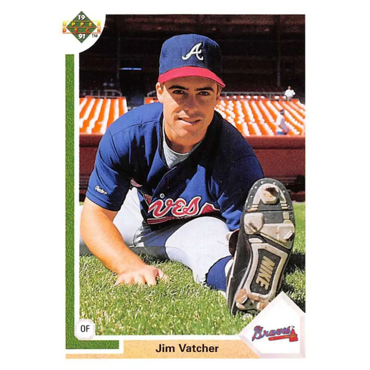 1991 Upper Deck #604 Jim Vatcher NM-MT RC Rookie Atlanta Braves Baseball Card Image 1