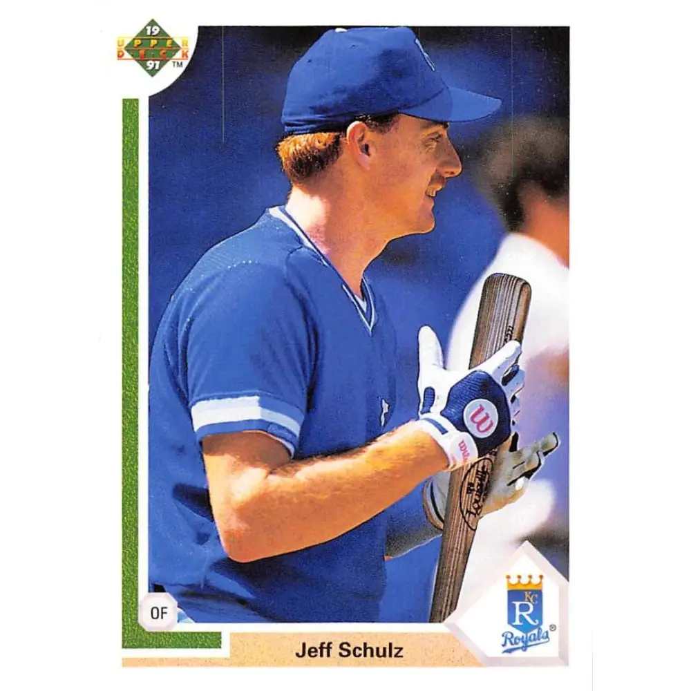 1991 Upper Deck #607 Jeff Schulz NM-MT RC Rookie Kansas City Royals Baseball Card Image 1
