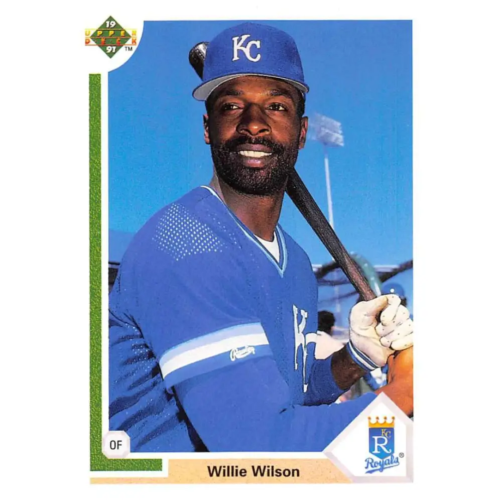 1991 Upper Deck #609 Willie Wilson EX Excellent Kansas City Royals Baseball Card  Image 1