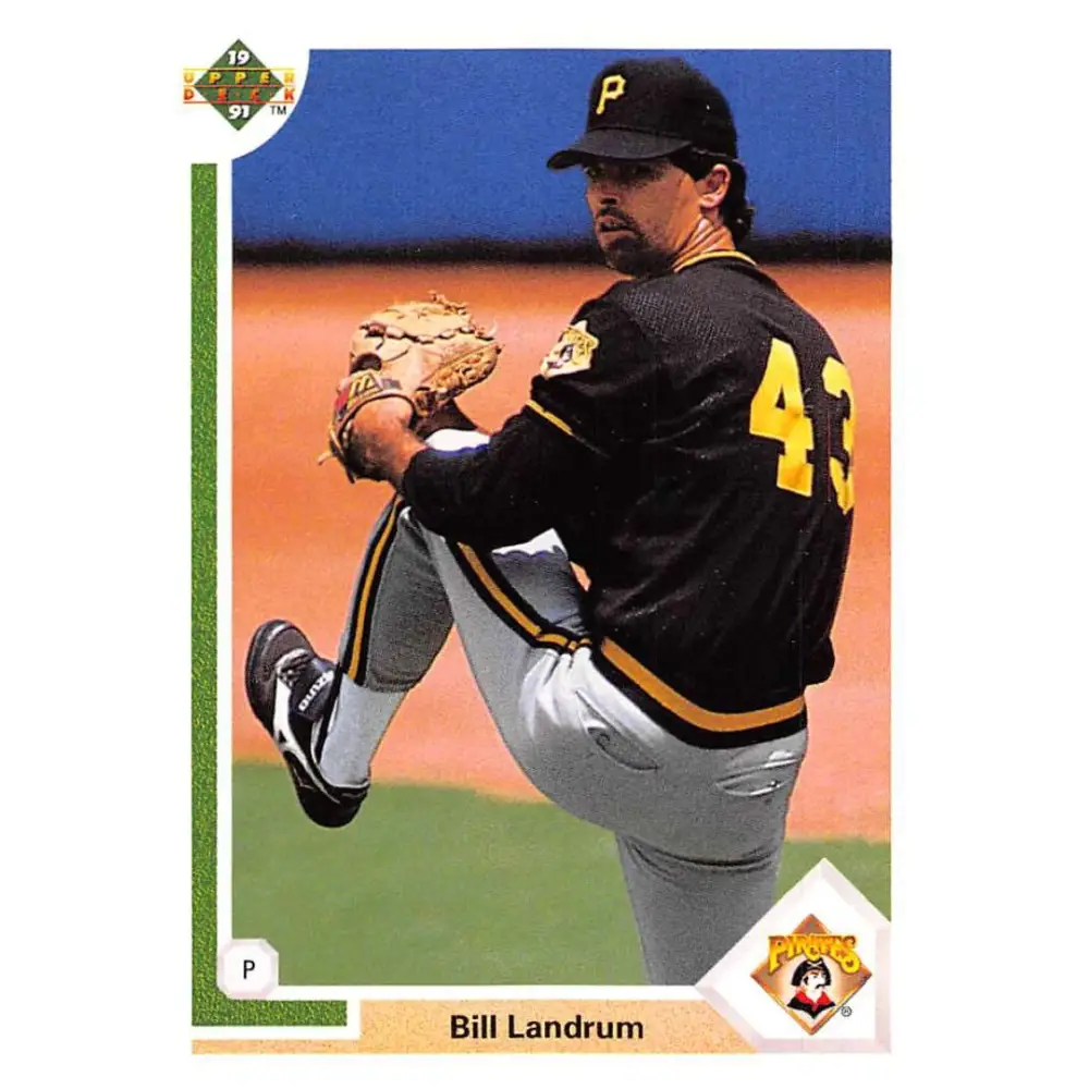 1991 Upper Deck #614 Bill Landrum EX Excellent Pittsburgh Pirates Baseball Card  Image 1