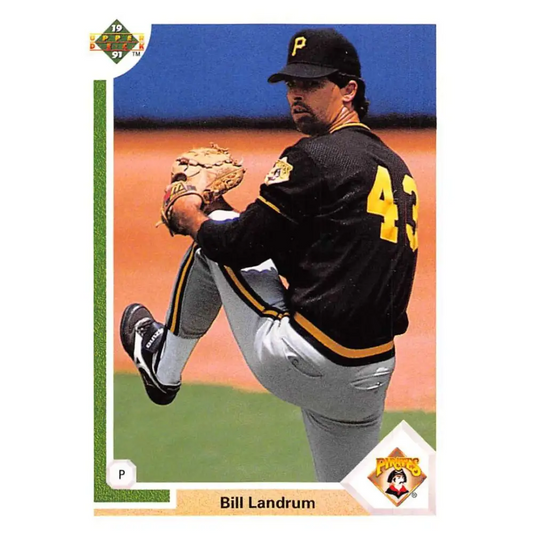 1991 Upper Deck #614 Bill Landrum NM-MT Pittsburgh Pirates Baseball Card Image 1