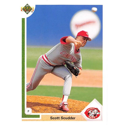 1991 Upper Deck #615 Scott Scudder EX Excellent Cincinnati Reds Baseball Card  Image 1