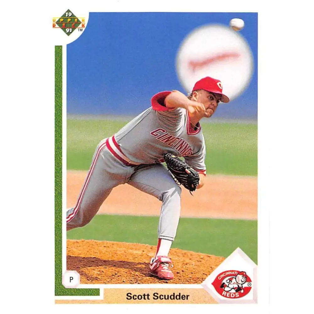 1991 Upper Deck #615 Scott Scudder NM-MT Cincinnati Reds Baseball Card Image 1