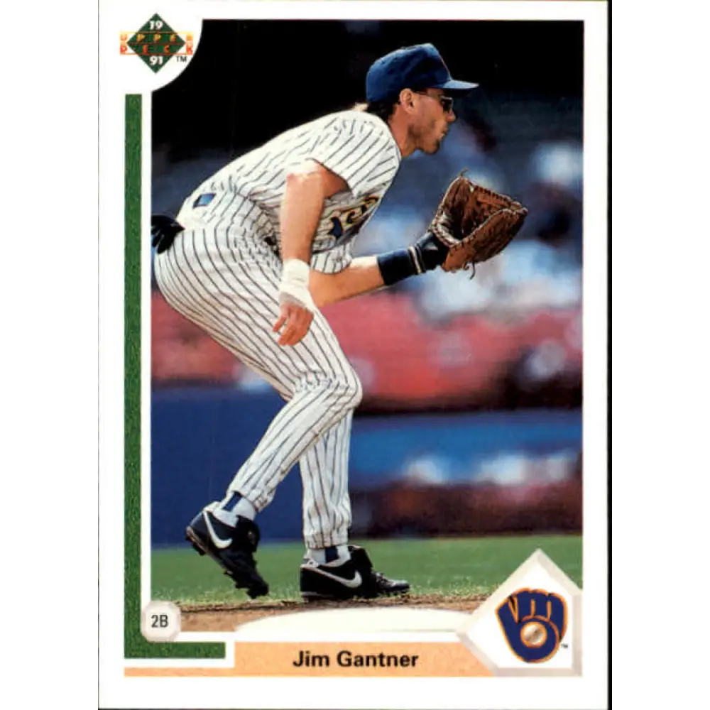 1991 Upper Deck #618 Jim Gantner NM-MT Milwaukee Brewers Baseball Card Image 1