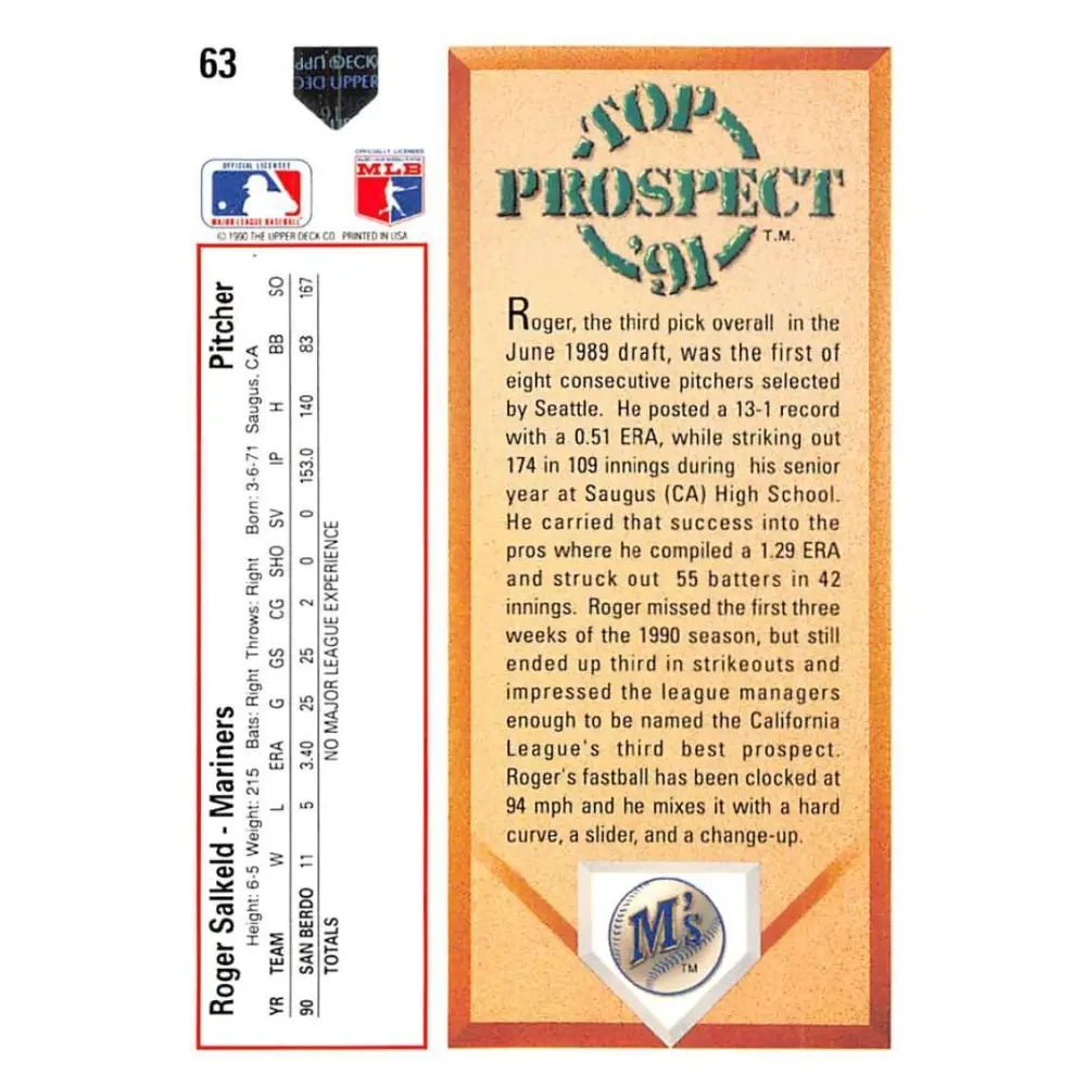 1991 Upper Deck #62 Tim Costo NM-MT RC Rookie Cleveland Indians Baseball Card Image 2