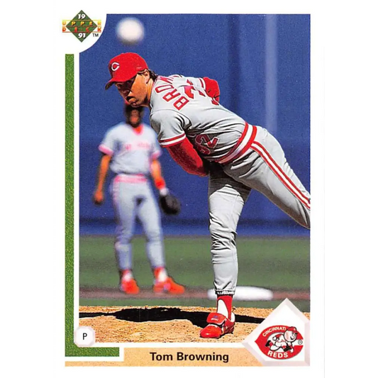 1991 Upper Deck #633 Tom Browning EX Excellent Cincinnati Reds Baseball Card  Image 1