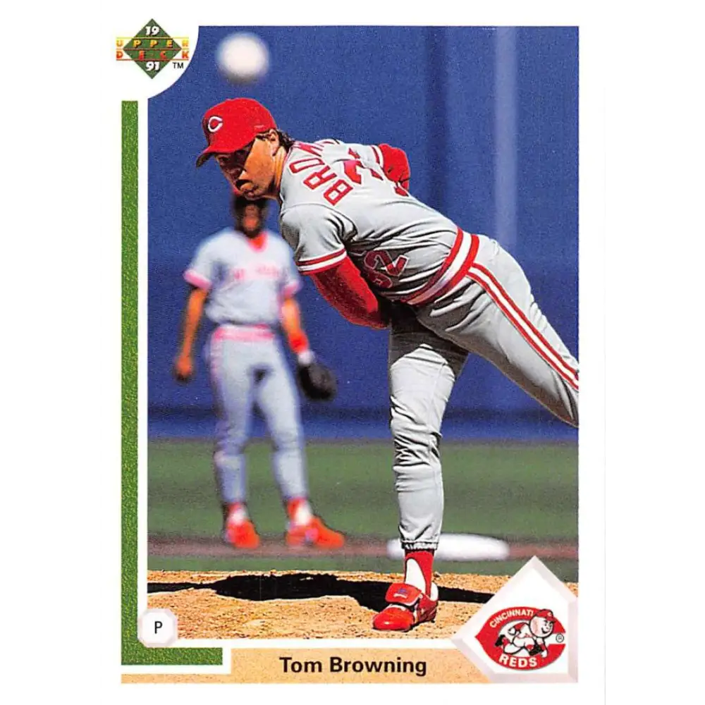 1991 Upper Deck #633 Tom Browning NM-MT Cincinnati Reds Baseball Card Image 1
