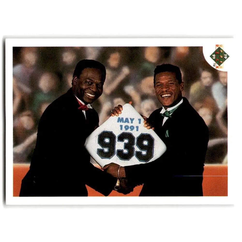 1991 Upper Deck #636 Rickey Henderson/Lou Brock EX Excellent Baseball Card  Image 1