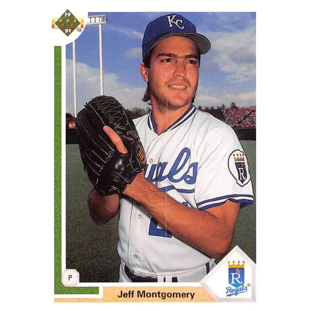 1991 Upper Deck #637 Jeff Montgomery NM-MT Kansas City Royals Baseball Card Image 1