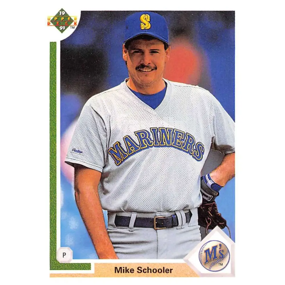1991 Upper Deck #638 Mike Schooler EX Excellent Seattle Mariners Baseball Card  Image 1