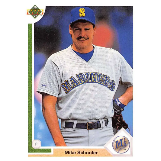 1991 Upper Deck #638 Mike Schooler NM-MT Seattle Mariners Baseball Card Image 1