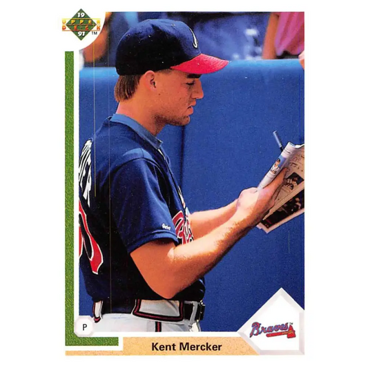 1991 Upper Deck #642 Kent Mercker NM-MT Atlanta Braves Baseball Card Image 1