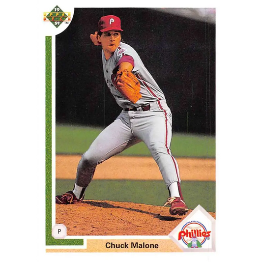 1991 Upper Deck #649 Chuck Malone EX Excellent Philadelphia Phillies Baseball Card  Image 1