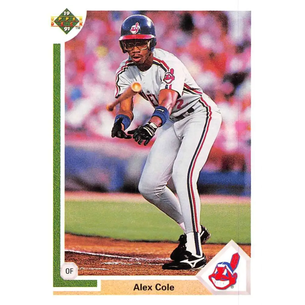 1991 Upper Deck #654 Alex Cole NM-MT Cleveland Indians Baseball Card Image 1