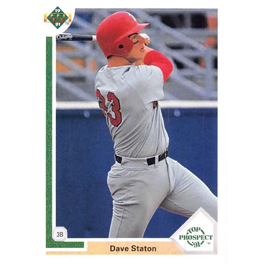 1991 Upper Deck #66 Dave Staton EX Excellent RC Rookie San Diego Padres Baseball Card  Image 1