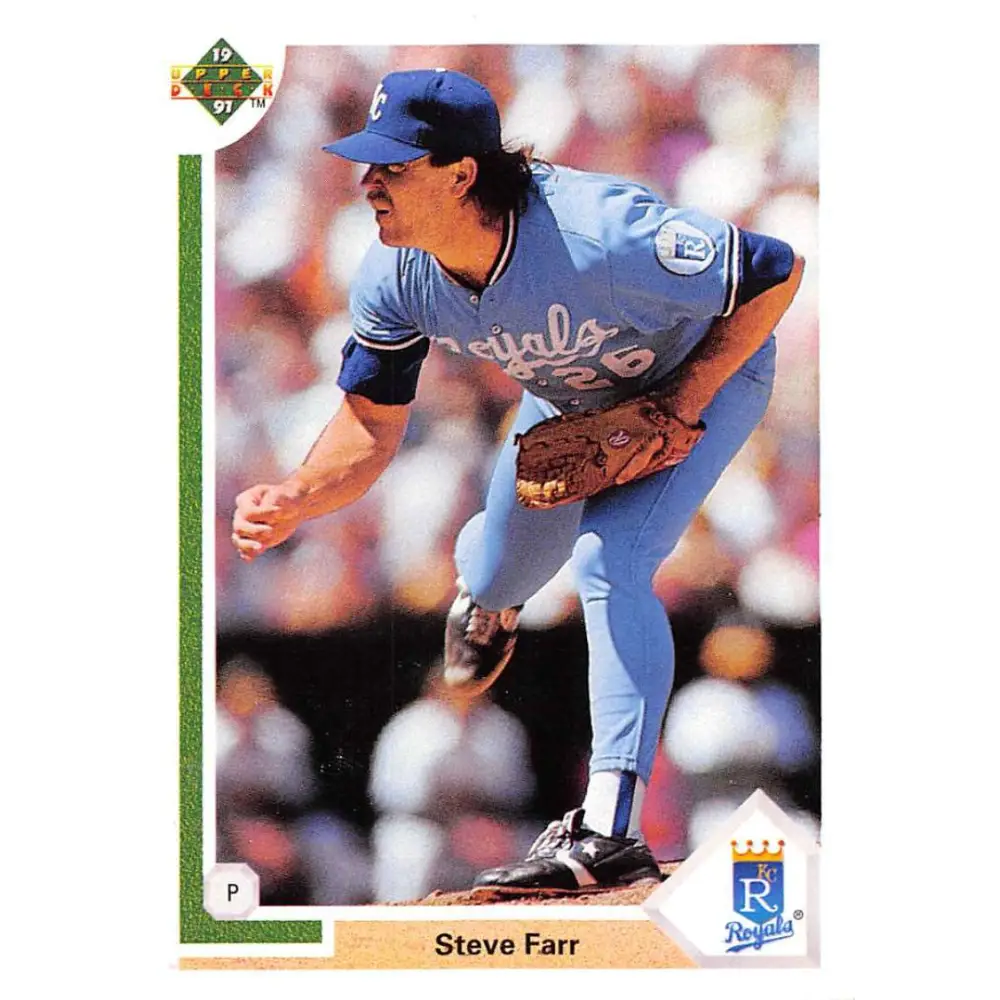 1991 Upper Deck #660 Steve Farr NM-MT Kansas City Royals Baseball Card Image 1