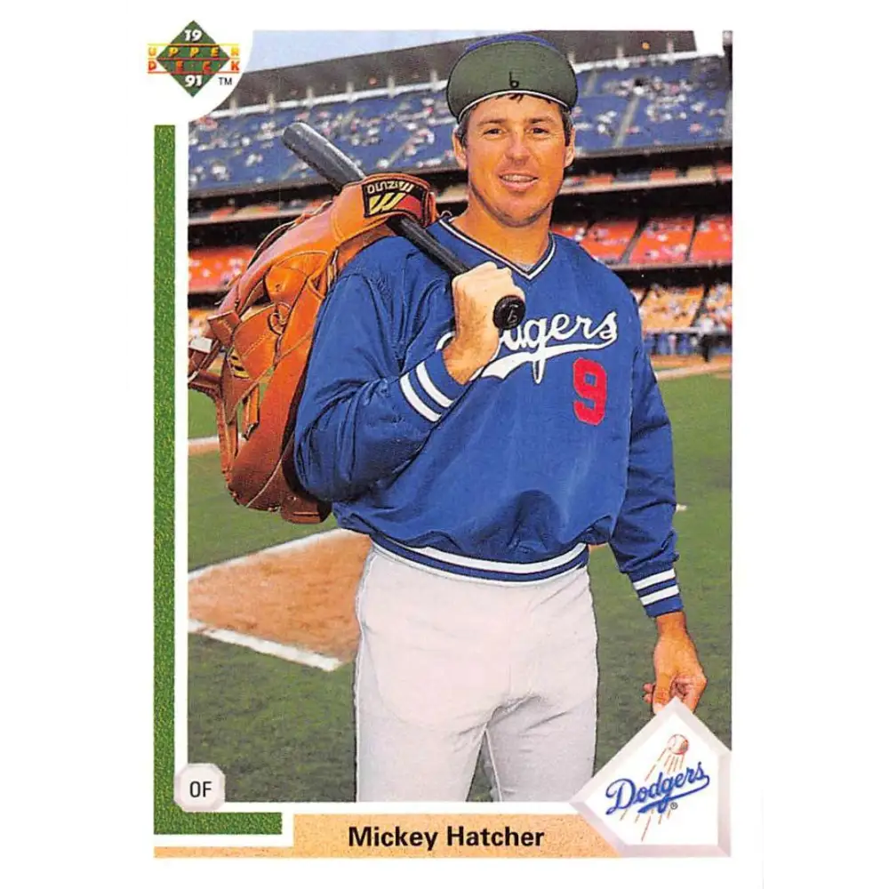 1991 Upper Deck #666 Mickey Hatcher EX Excellent Los Angeles Dodgers Baseball Card  Image 1