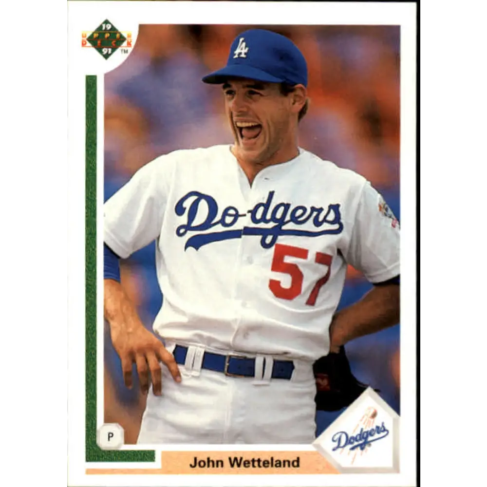 1991 Upper Deck #668 John Wetteland NM-MT Los Angeles Dodgers Baseball Card Image 1