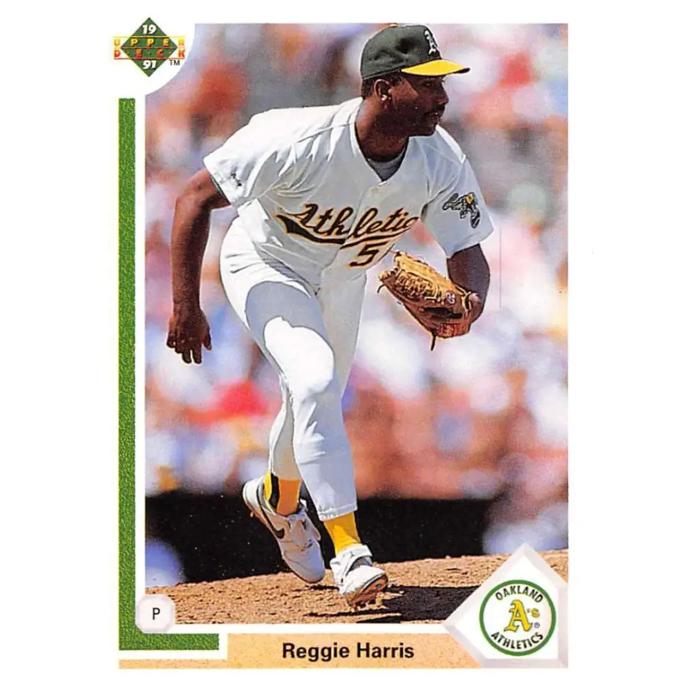 1991 Upper Deck #672 Reggie Harris EX Excellent Oakland Athletics Baseball Card  Image 1