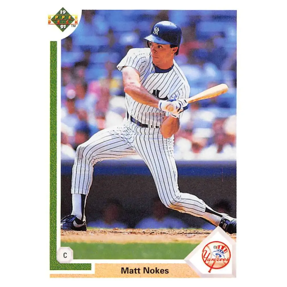 1991 Upper Deck #673 Matt Nokes EX Excellent New York Yankees Baseball Card  Image 1