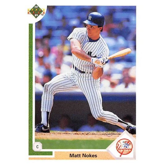 1991 Upper Deck #673 Matt Nokes EX Excellent New York Yankees Baseball Card  Image 1