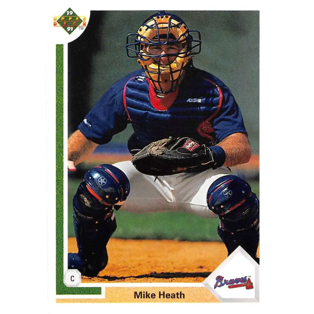 1991 Upper Deck #701 Mike Heath EX Excellent Atlanta Braves Baseball Card  Image 1