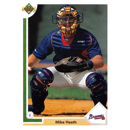 1991 Upper Deck #701 Mike Heath EX Excellent Atlanta Braves Baseball Card  Image 1