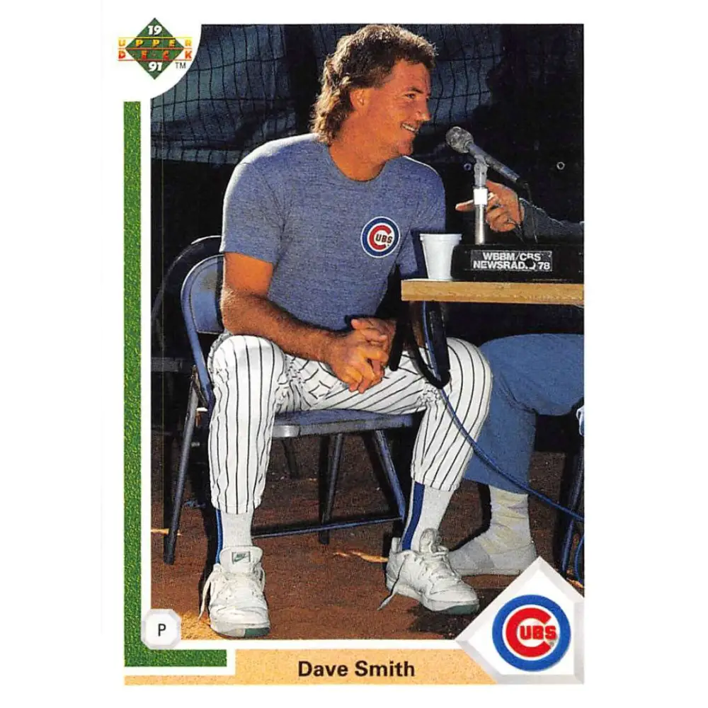 1991 Upper Deck #704 Dave Smith NM-MT Chicago Cubs Baseball Card Image 1