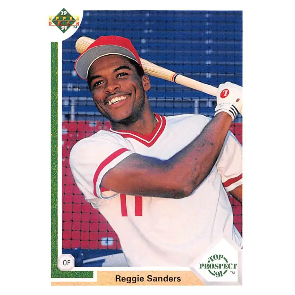 1991 Upper Deck #71 Reggie Sanders EX Excellent RC Rookie Cincinnati Reds Baseball Card  Image 1