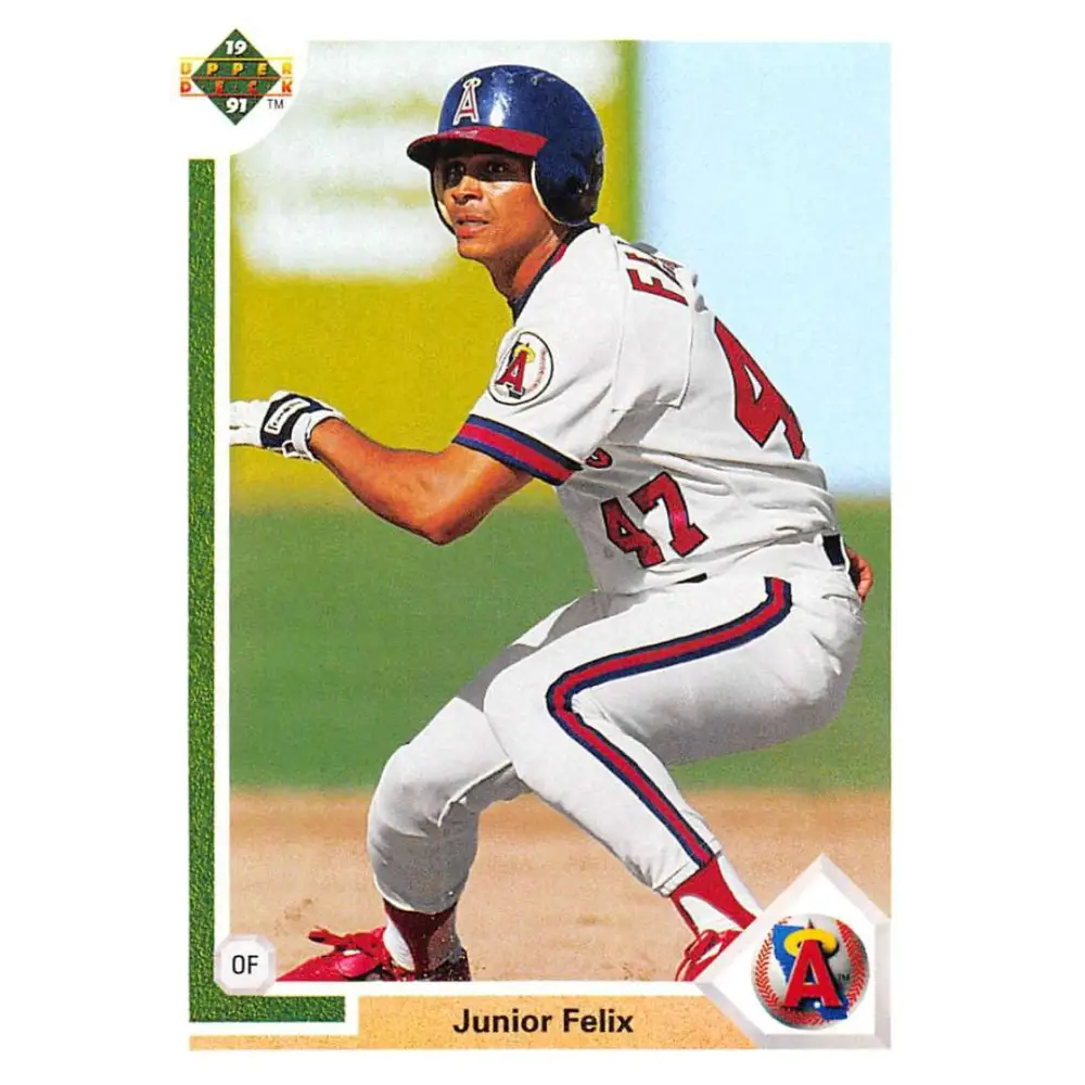 1991 Upper Deck #711 Junior Felix EX Excellent California Angels Baseball Card  Image 1