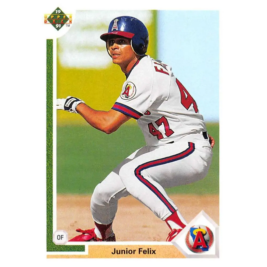1991 Upper Deck #711 Junior Felix EX Excellent California Angels Baseball Card  Image 1