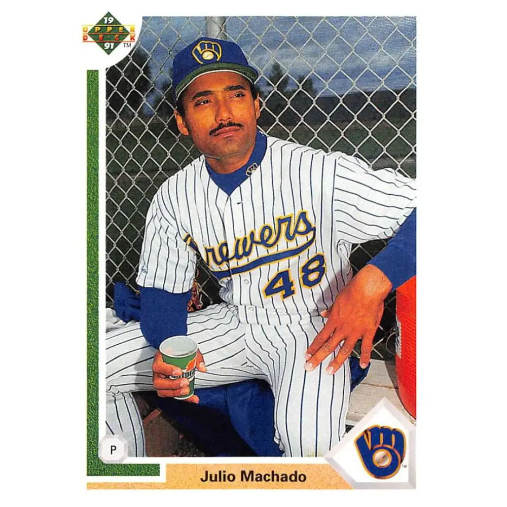 1991 Upper Deck #716 Julio Machado EX Excellent Milwaukee Brewers Baseball Card  Image 1