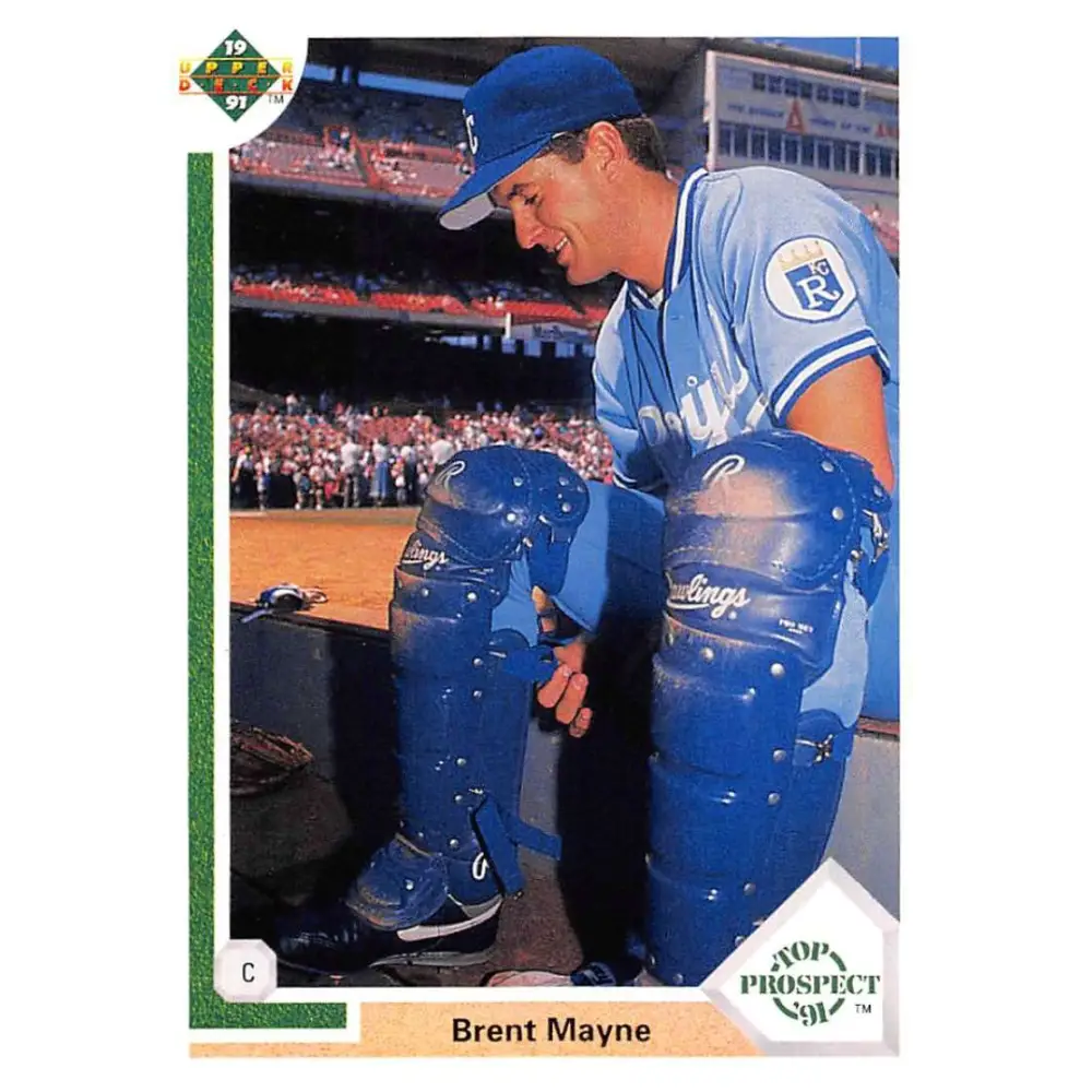 1991 Upper Deck #72 Brent Mayne EX Excellent Kansas City Royals Baseball Card  Image 1