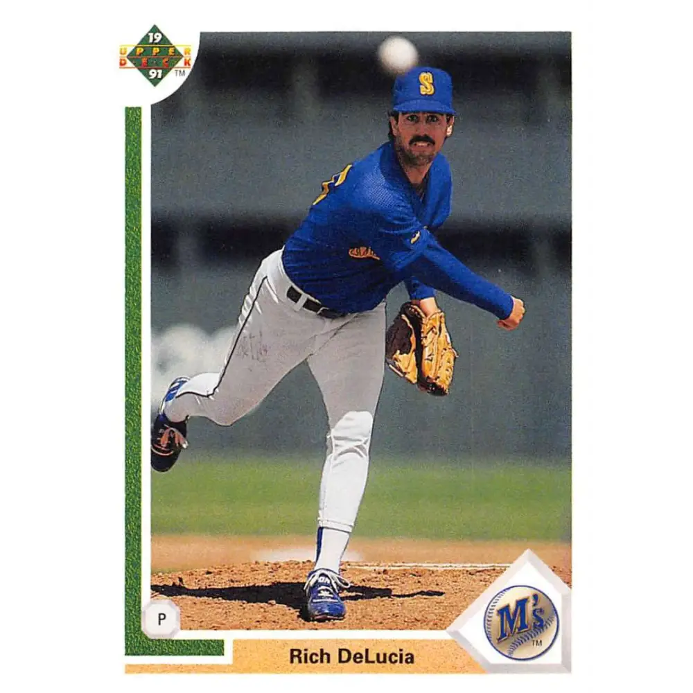 1991 Upper Deck #727 Rich DeLucia NM-MT RC Rookie Seattle Mariners Baseball Card Image 1