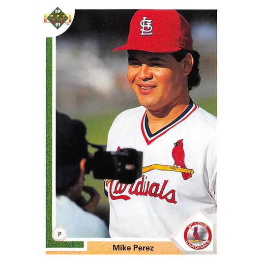 1991 Upper Deck #728 Mike Perez EX Excellent RC Rookie St. Louis Cardinals Baseball Card  Image 1
