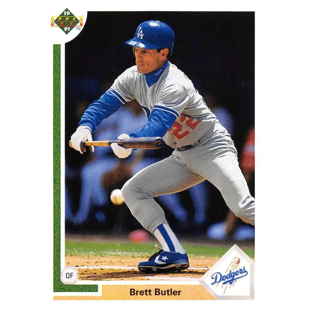1991 Upper Deck #732 Brett Butler EX Excellent Los Angeles Dodgers Baseball Card  Image 1
