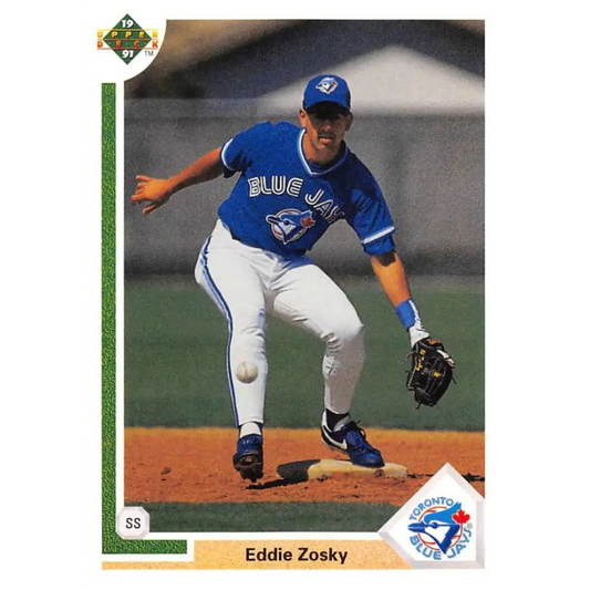 1991 Upper Deck #734 Eddie Zosky EX Excellent Toronto Blue Jays Baseball Card  Image 1