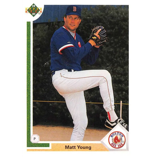 1991 Upper Deck #740 Matt Young NM-MT Boston Red Sox Baseball Card Image 1