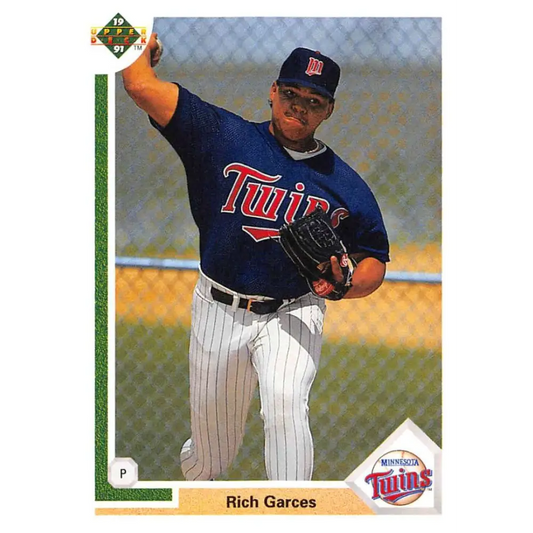 1991 Upper Deck #741 Rich Garces EX Excellent RC Rookie Minnesota Twins Baseball Card  Image 1