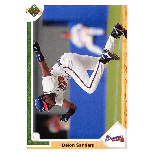 1991 Upper Deck #743 Deion Sanders EX Excellent Atlanta Braves Baseball Card  Image 1