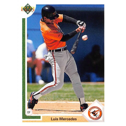 1991 Upper Deck #745 Luis Mercedes EX Excellent RC Rookie Baltimore Orioles Baseball Card  Image 1
