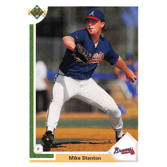 1991 Upper Deck #749 Mike Stanton EX Excellent Atlanta Braves Baseball Card  Image 1
