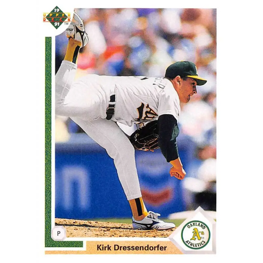 1991 Upper Deck #756 Kirk Dressendorfer EX Excellent RC Rookie Oakland Athletics Baseball Card  Image 1