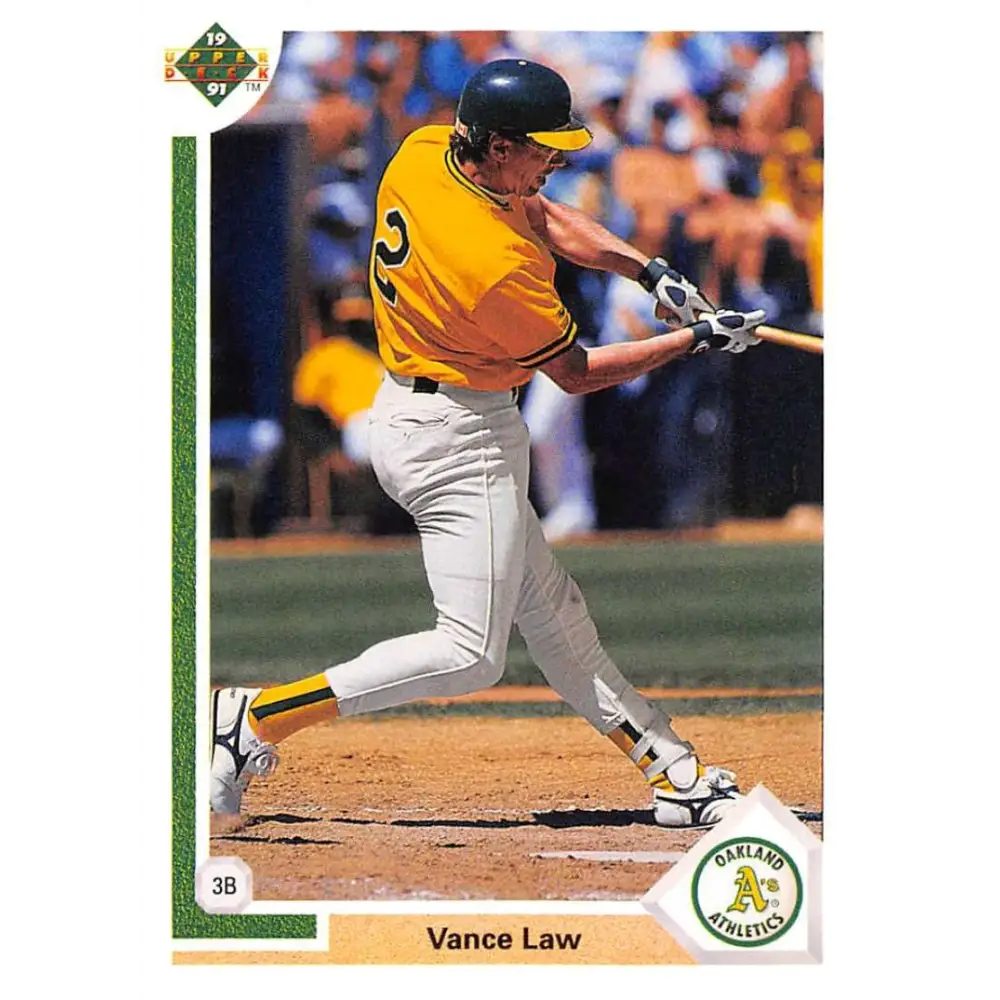 1991 Upper Deck #760 Vance Law EX Excellent Oakland Athletics Baseball Card  Image 1