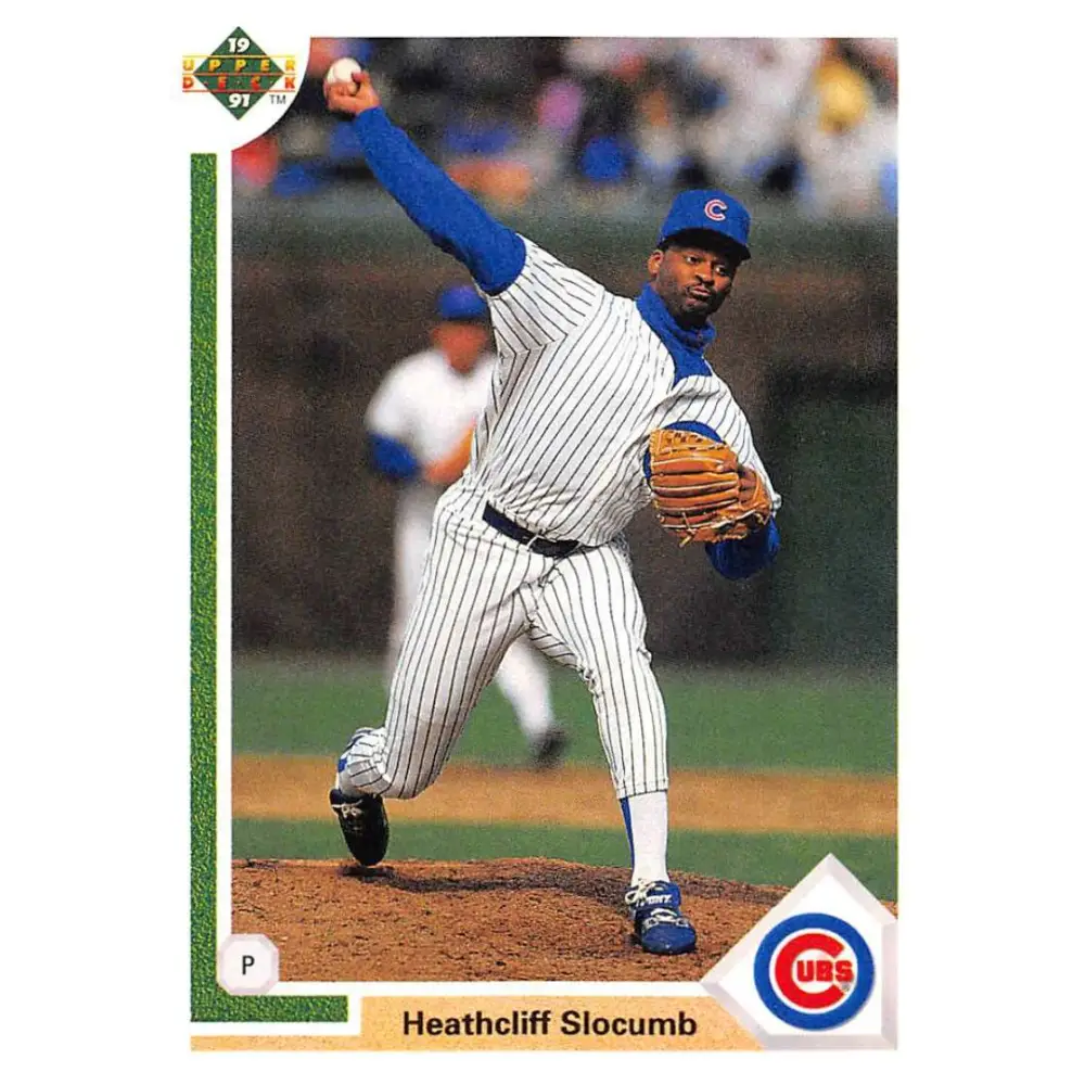 1991 Upper Deck #767 Heathcliff Slocumb EX Excellent RC Rookie Chicago Cubs Baseball Card  Image 1