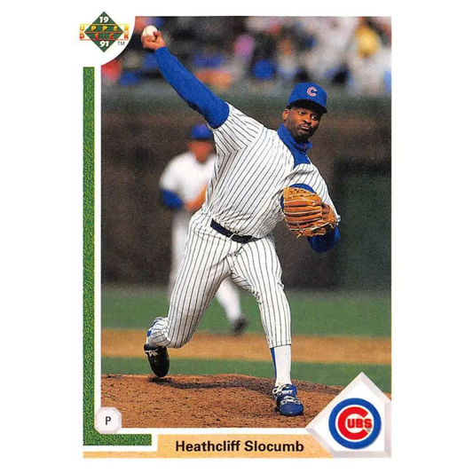 1991 Upper Deck #767 Heathcliff Slocumb EX Excellent RC Rookie Chicago Cubs Baseball Card  Image 1
