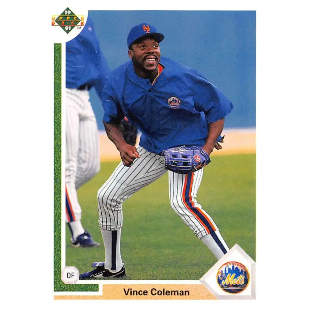 1991 Upper Deck #768 Vince Coleman EX Excellent New York Mets Baseball Card  Image 1