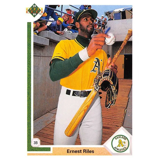 1991 Upper Deck #780 Ernest Riles NM-MT Oakland Athletics Baseball Card Image 1