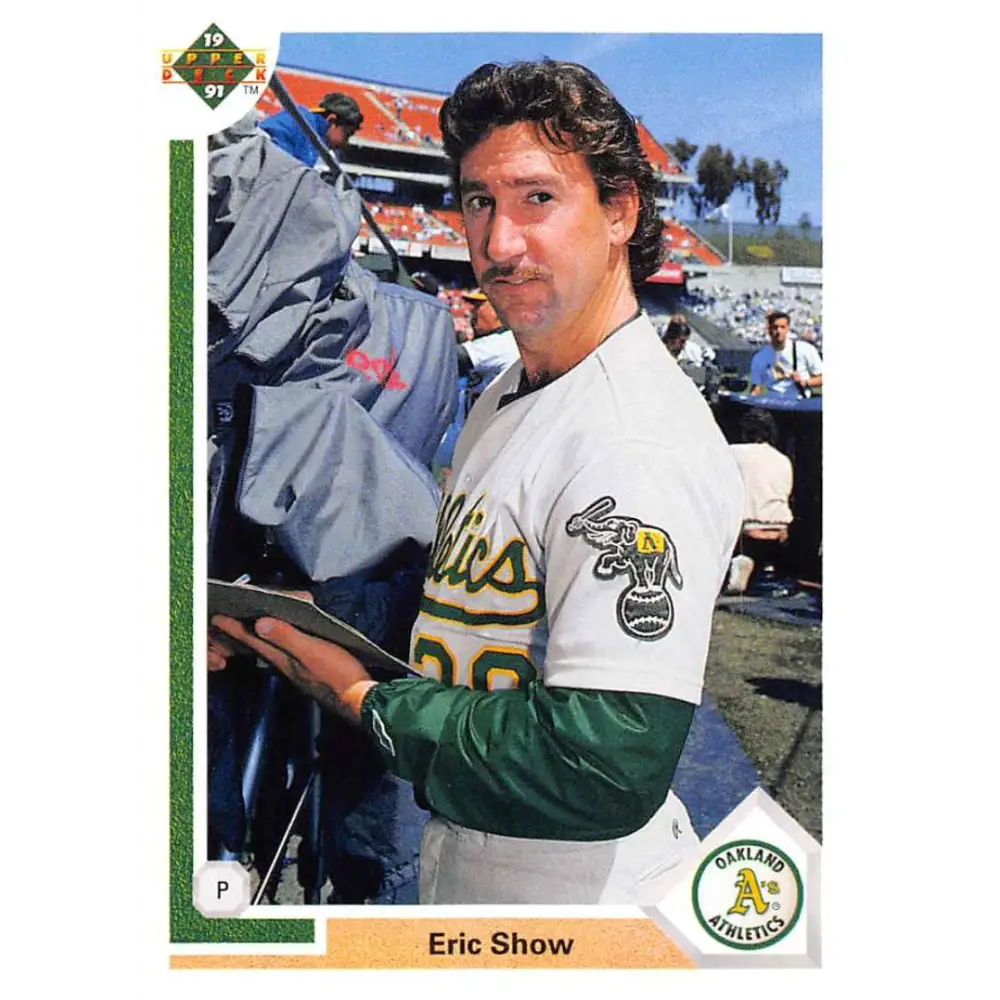 1991 Upper Deck #798 Eric Show NM-MT Oakland Athletics Baseball Card Image 1